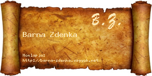 Barna Zdenka névjegykártya